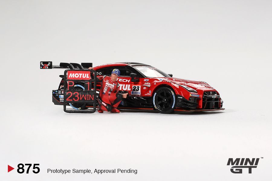 MINI GT 1/64 Nissan GT-R NISMO #23 "MOTUL AUTECH GT-R 2021" SUPER GT SERIES Suzuka winner W/ Matsuda Figure - Tsugio Matsuda Collection No.2 MGT00875-L