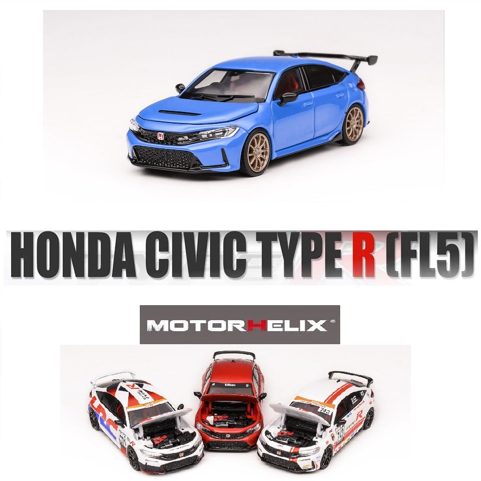 MOTORHELIX 1/64 Honda Civic Type R FL5 - Racing Blue Pearl with CE28 M65321