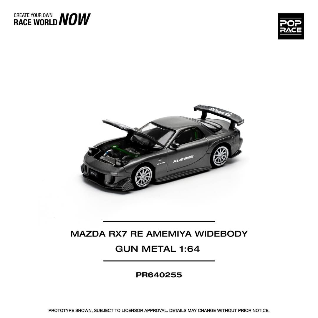 POPRACE PR64-275 MAZDA RX7 RE雨宮 POPRACE LIMITED PR64-275 1/64 MAZDA RX7 RE-AMEMIYA WIDEBODY