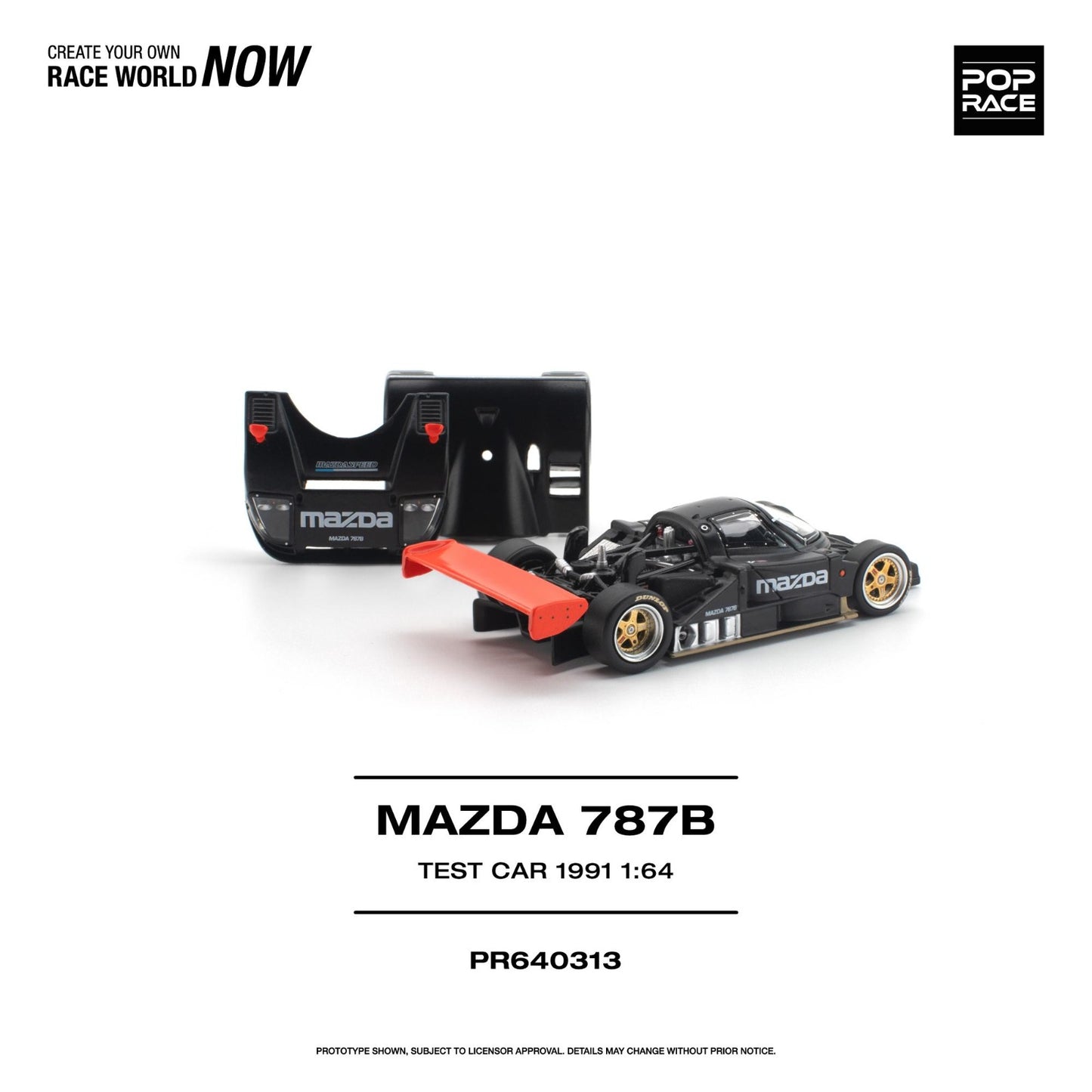 PREORDER POPRACE 1/64 MAZDA 787B 1991 TEST CAR PR640313 (Approx. Release Date: Q3 2026 and subject to the manufacturer's final decision)