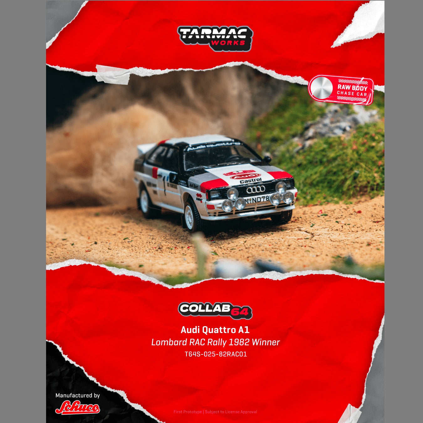 PREORDER TARMAC GLOBAL64 1/64 Audi Quattro A1 Lombard RAC Rally 1982 #1 Winner T64S-025-82RAC01 (Approx. Release Date : JUNE 2026 subject to manufacturer's final decision)