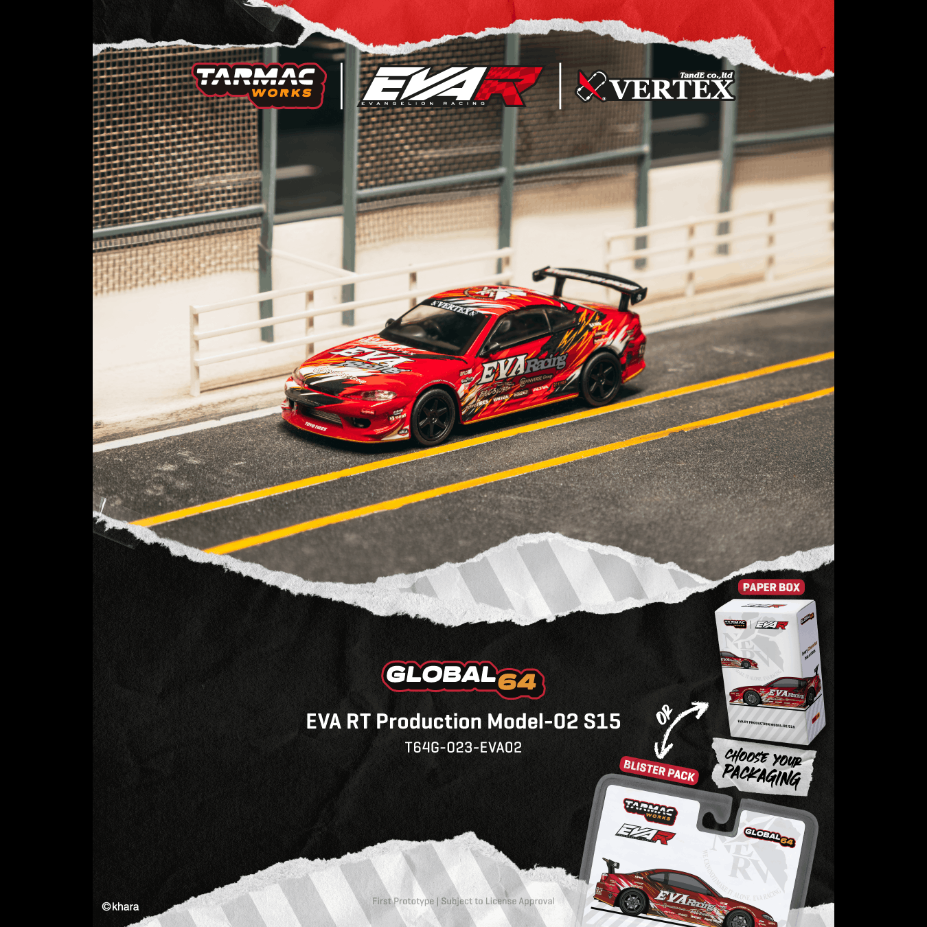 PREORDER Tarmac Works GLOBAL64 1/64 EVA RT PRODUCTION MODEL-02 S15 T64G-023-EVA02 (Approx. Release Date : SEP 2026 subject to manufacturer's final decision)