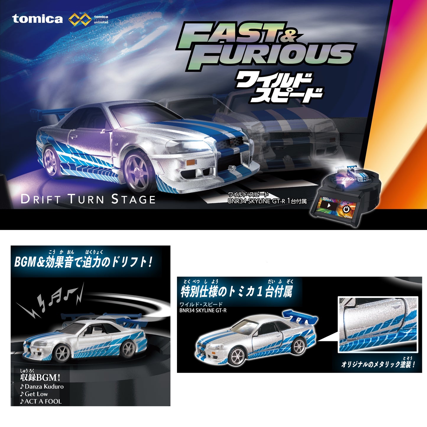 Tomica Premium Unlimited DRIFT TURN STAGE Fast & Furious