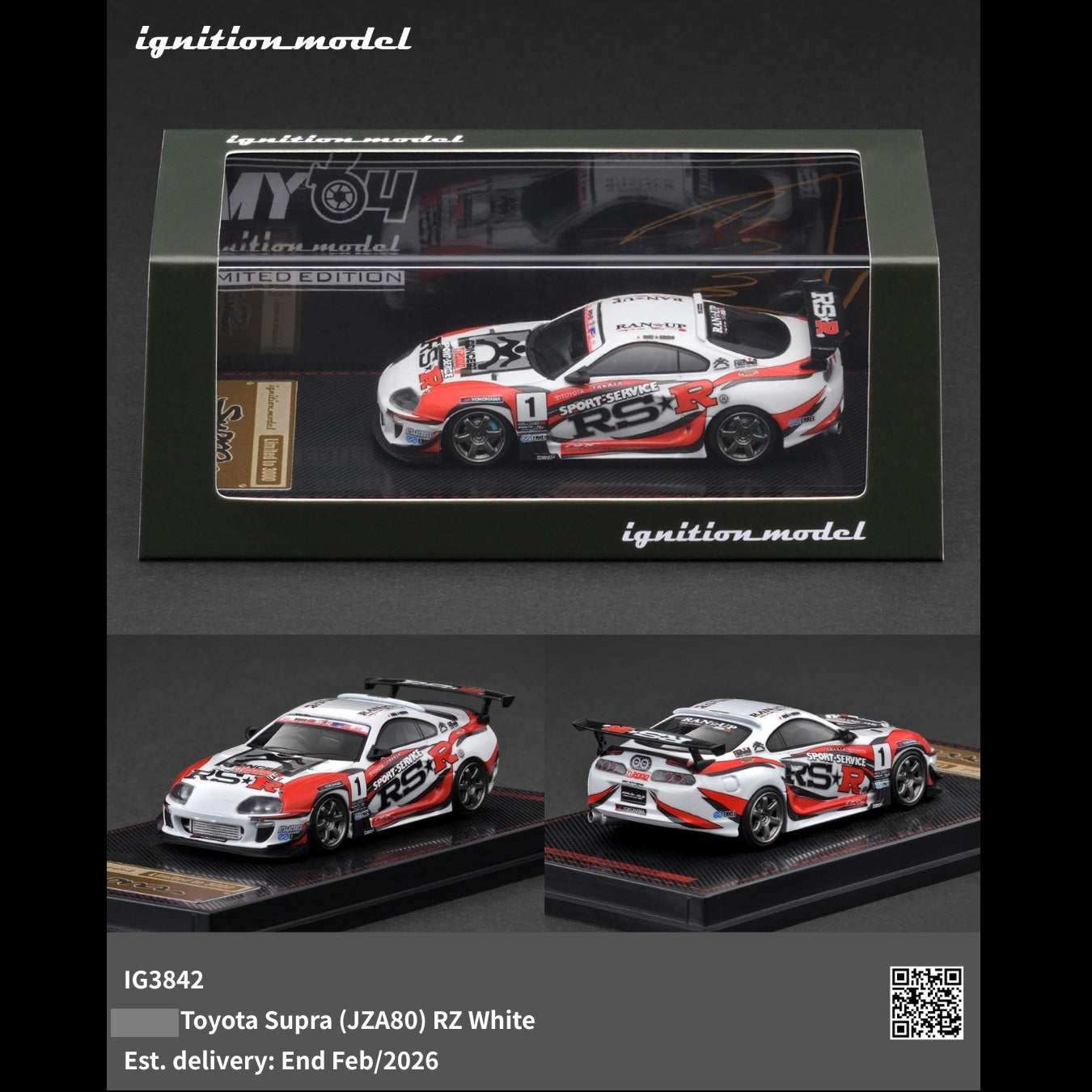 Ignition Model 1/64 Toyota Supra (JZA80) RZ – White Malaysia