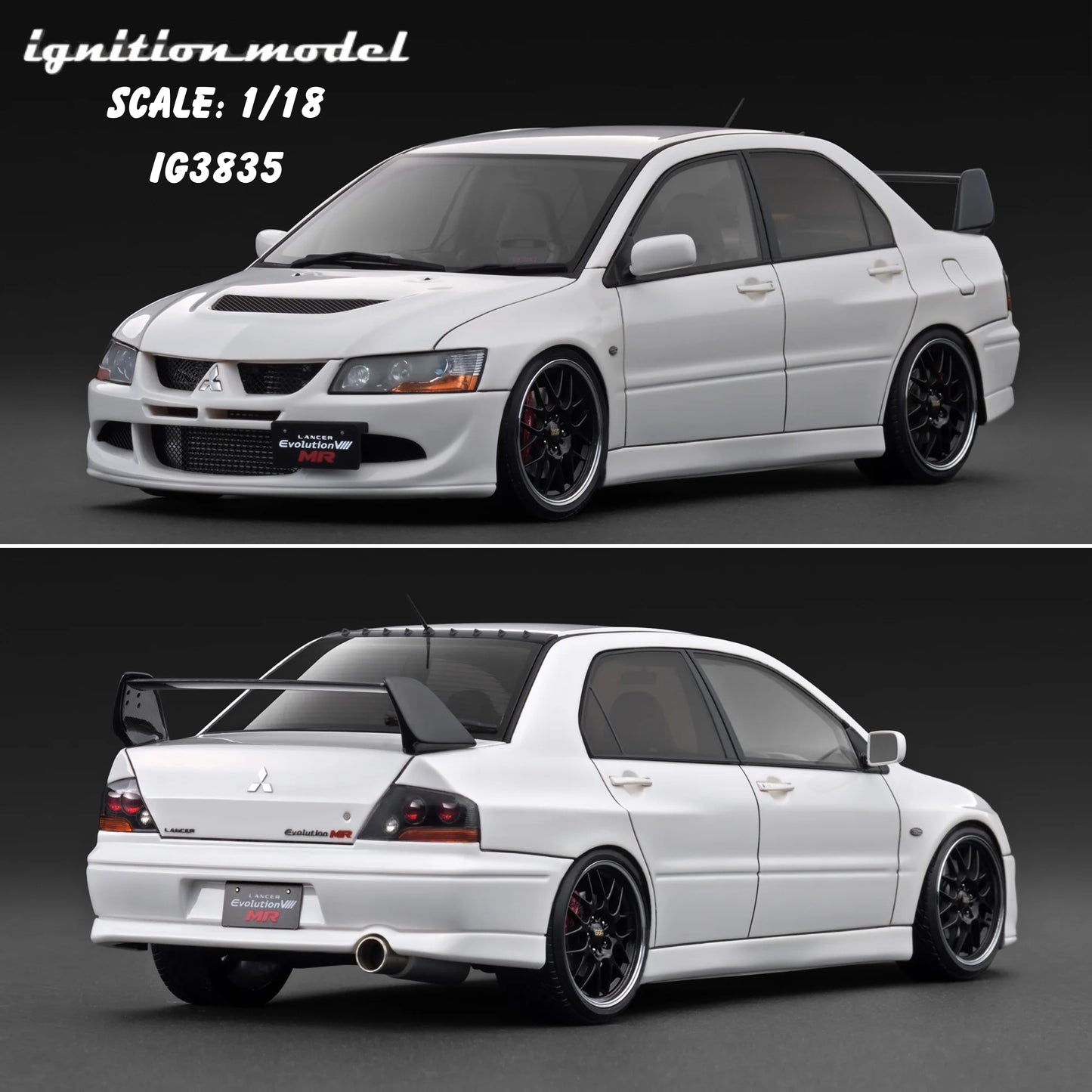 Ignition Model Mitsubishi Lancer EvolutionⅧ MR (CT9A) White IG3835