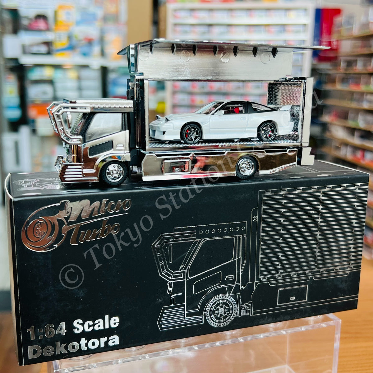 おすすめ Turbo Micro 1/64 Electroplating (Silver Dekotora Truck Wing 自動車