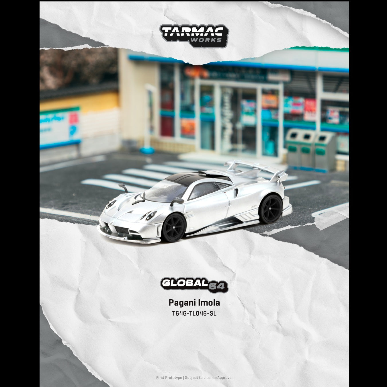 PREORDER TARMAC GLOBAL64 1/64 Pagani Imola Matt Silver T64G-TL046-SL (Approx. Release Date : JUNE 2026 subject to manufacturer's final decision)