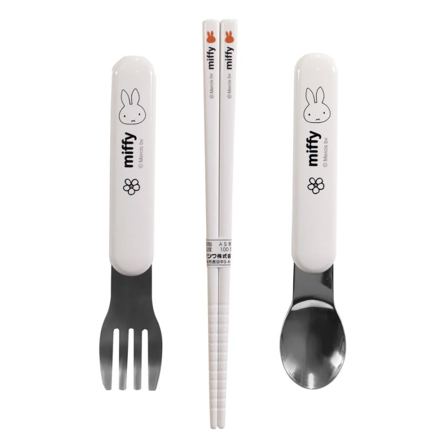 KUTSUWA Miffy Set: Chopsticks, Spoon, and Fork 4901478175732