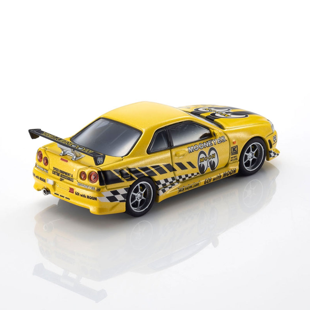 PREORDER KYOSHO 1/64 Nissan Skyline GT-R (R34) MOONEYES (2) with LED (Designed by KYOSHO) 07134LM2 (Approx. Release Date: Q4 2026 and subject to the manufacturer's final decision)