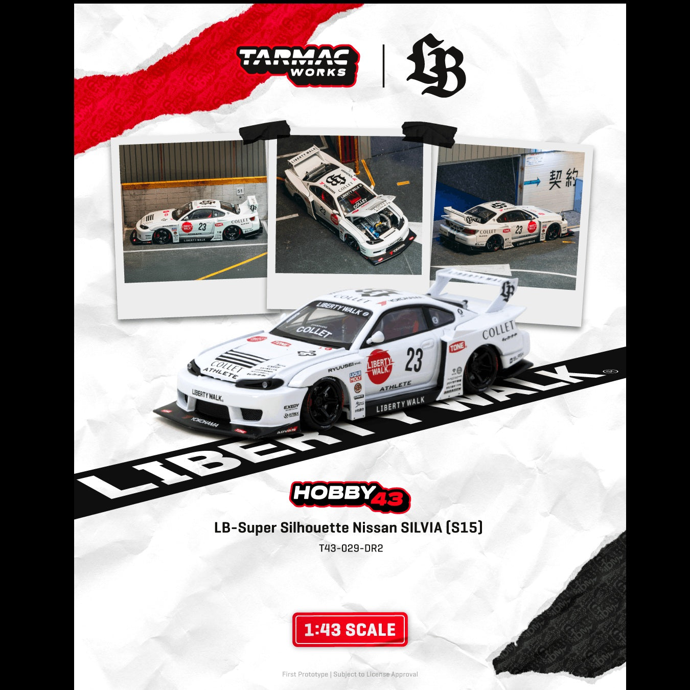 PREORDER HOBBY43 1/43 LB-Super Silhouette Nissan SILVIA (S15) Drift 2025 T43-029-DR2 (Approx. Release Date : JUNE 2026 subject to manufacturer's final decision)