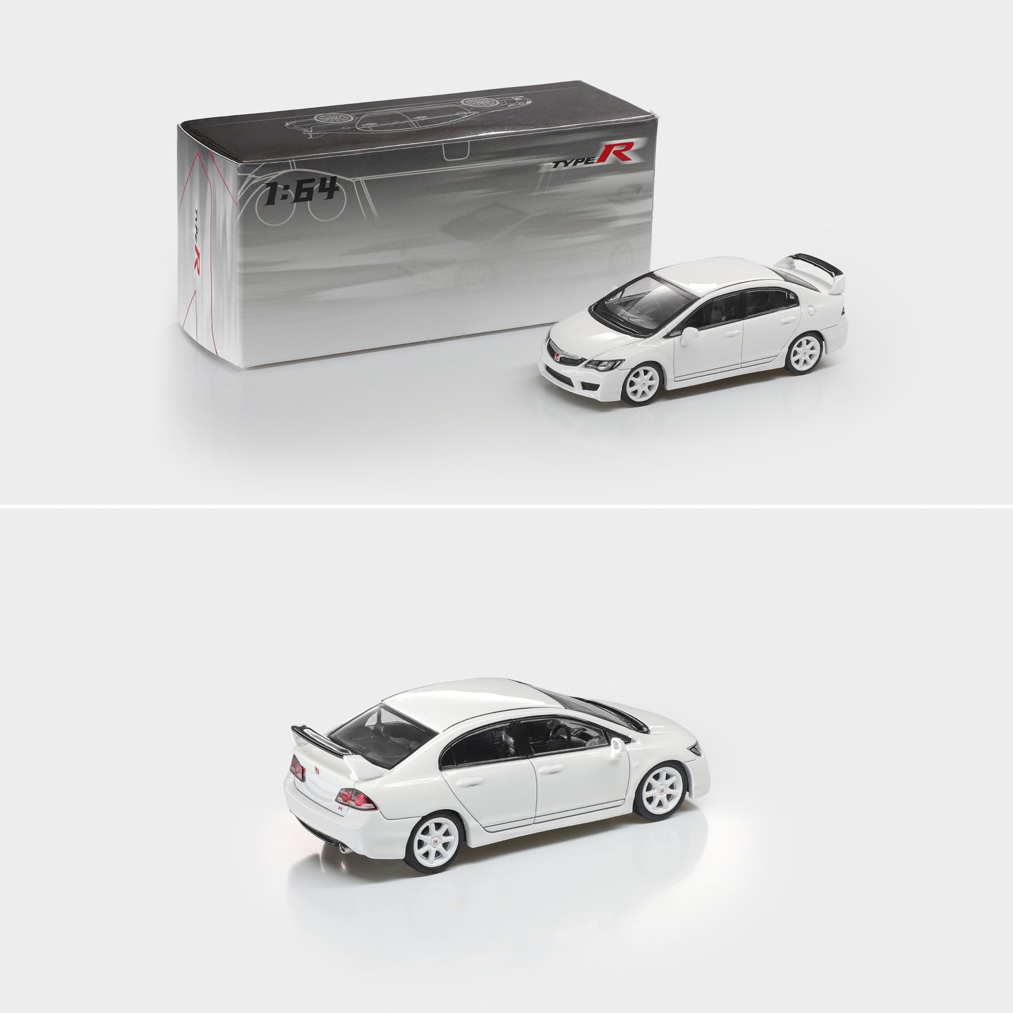 PREORDER MODELMODEL 1/64 Honda Civic Type-R FD2 2009 White (Paper Box) MM64-FD2-001A (Approx. Release Date: Q4 2026 and subject to the manufacturer's final decision)