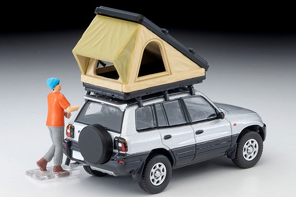 TOMYTEC TLVN 1/64 Toyota RAV4J V (silver) with tent and figure LV-N354c