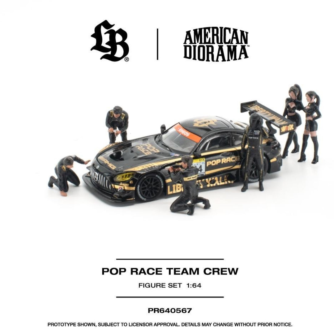 PREORDER POPRACE 1/64 POP RACE TEAM CREW (6 Figures) PR640567 (Approx. Release Date: Q1 2027 and subject to the manufacturer's final decision) **Diecast car not included**