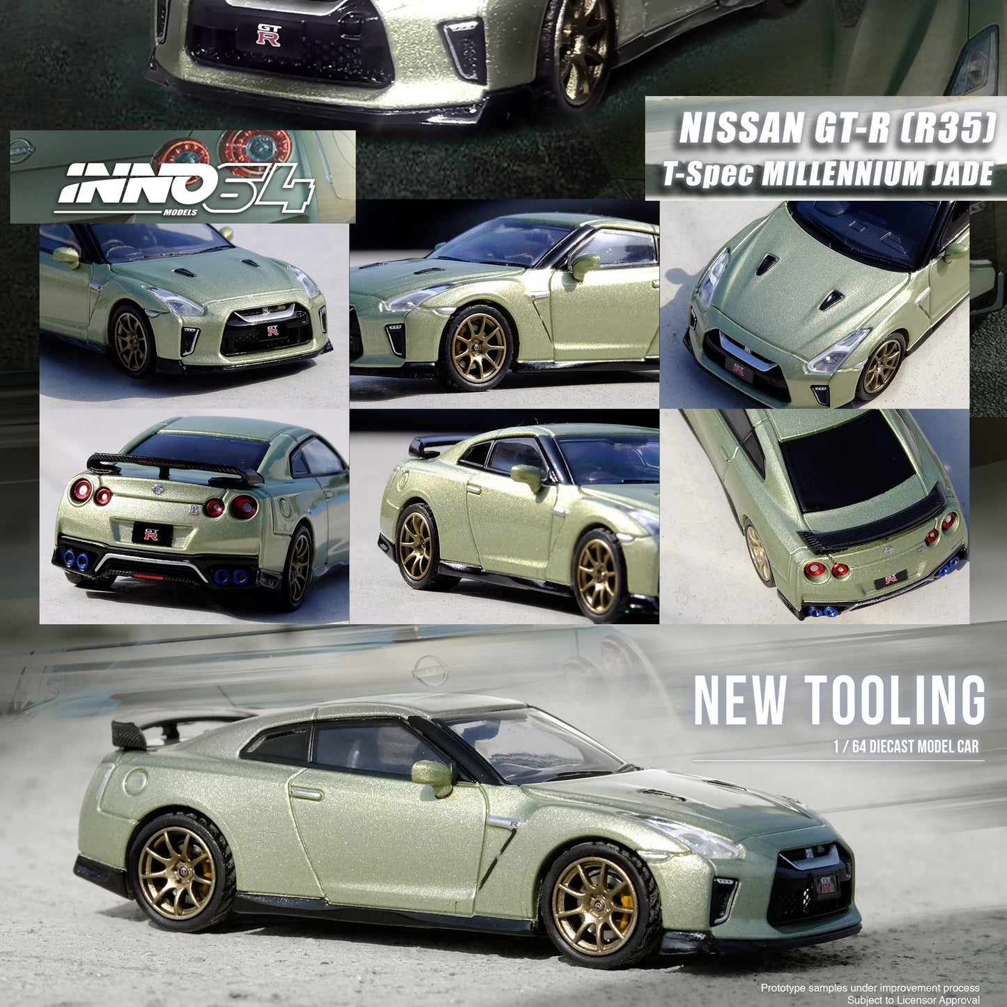 INNO64 1/64 NISSAN GT-R (R35) Millennium Jade IN64-R35-MJADE