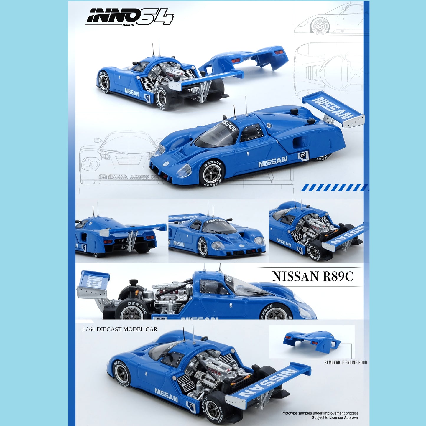 INNO64 1/64 NISSAN R89C Blue IN64-R89C-BL