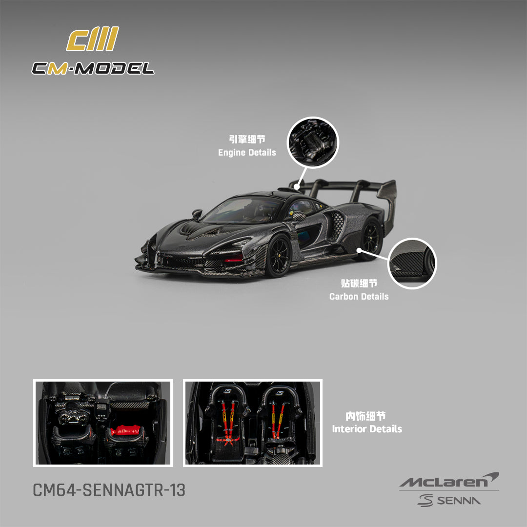 PREORDER CM MODEL 1/64 Mclaren Senna GTR Dark Gray CM64-SennaGTR-13 (Approx. Release Date : Q3 2026 subject to manufacturer's final decision)