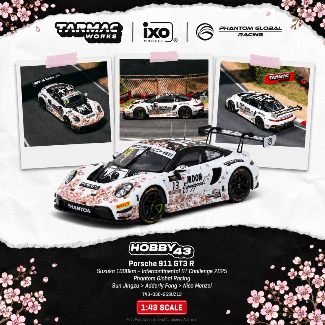 PREORDER TARMAC WORKS 1/43 Porsche 911 GT3 R Suzuka 1000km - Intercontinental GT Challenge 2025 Phantom Global Racing Sun Jingzu / Adderly Fong / Nico Menzel T43-030-25SUZ13 (Approx. Release Date : Q4 2026 subject to manufacturer's final decision)
