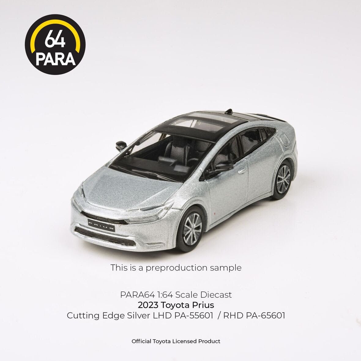 PARA64 1/64 2023 Toyota Prius – Cutting Edge Silver LHD PA-55601