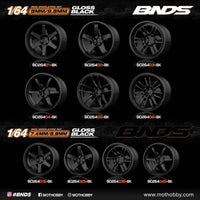 BNDS 1/64 ABS Wheel & Tire Set of 10 (BK) BLACK