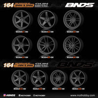 BNDS 1/64 ABS Wheel & Tire Set of 10 (GM) GUN METAL