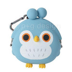 mimi OWL Silicone Coin Bag by 3D POCHI FRIENDS - Blue