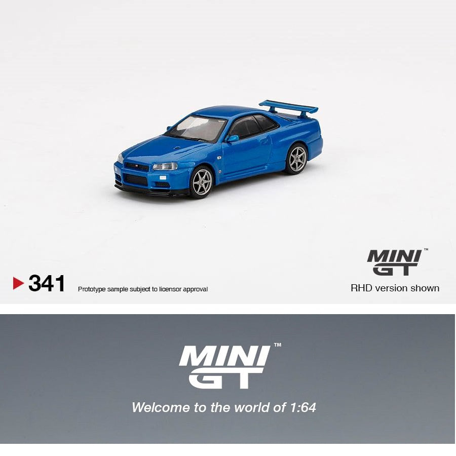 MINI GT 1/64 Nissan Skyline GT-R (R34) V-Spec II Bayside Blue RHD MGT00341-R