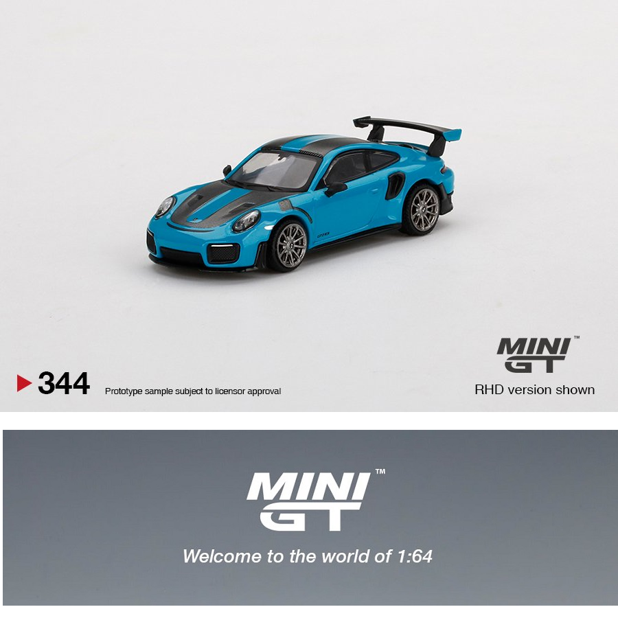 MINI GT 1/64 Porsche 991 GT2 RS Weissach Package Miami Blue LHD MGT00344-L