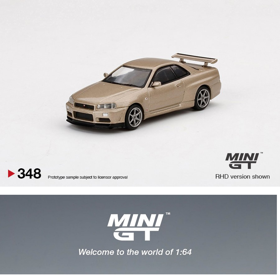 MINI GT 1/64 Nissan Skylnie GT-R (R34) M-Spec Silica Breath RHD MGT00348-R