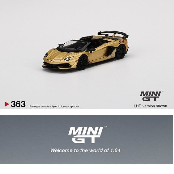 MINI GT 1/64 Lamborghini Aventador SVJ Roadster Oro Elios RHD MGT00363-R