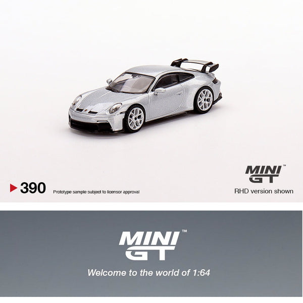 MINI GT 1/64 Porsche 911 (992) GT3 GT Silver Metallic LHD MGT00390-L