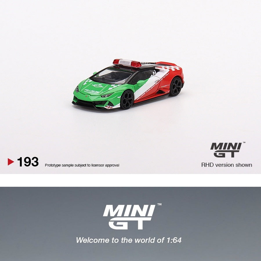 MINI GT 1/64 Lamborghini Huracán EVO Bologna Airport 2020 Follow-Me Car LHD MGT00193-L