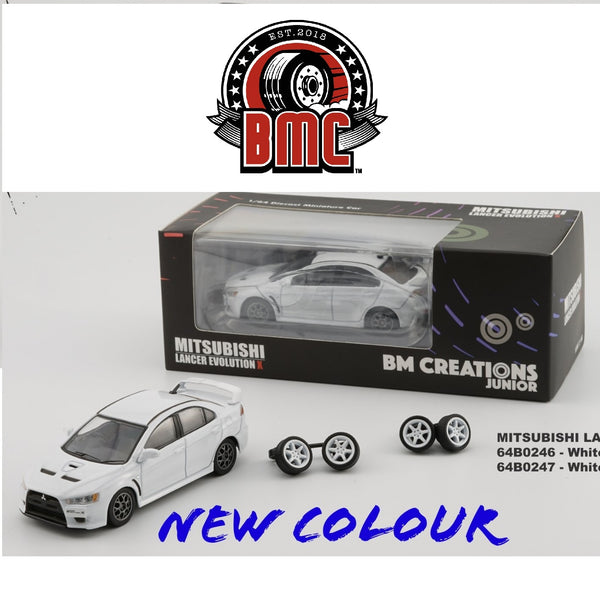 BM CREATIONS JUNIOR 1/64 Mitsubishi Lancer EVO X White LHD 64B0247