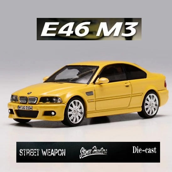 Stance Hunters x Street Weapon 1/64 BMW E46 M3 (Yellow)