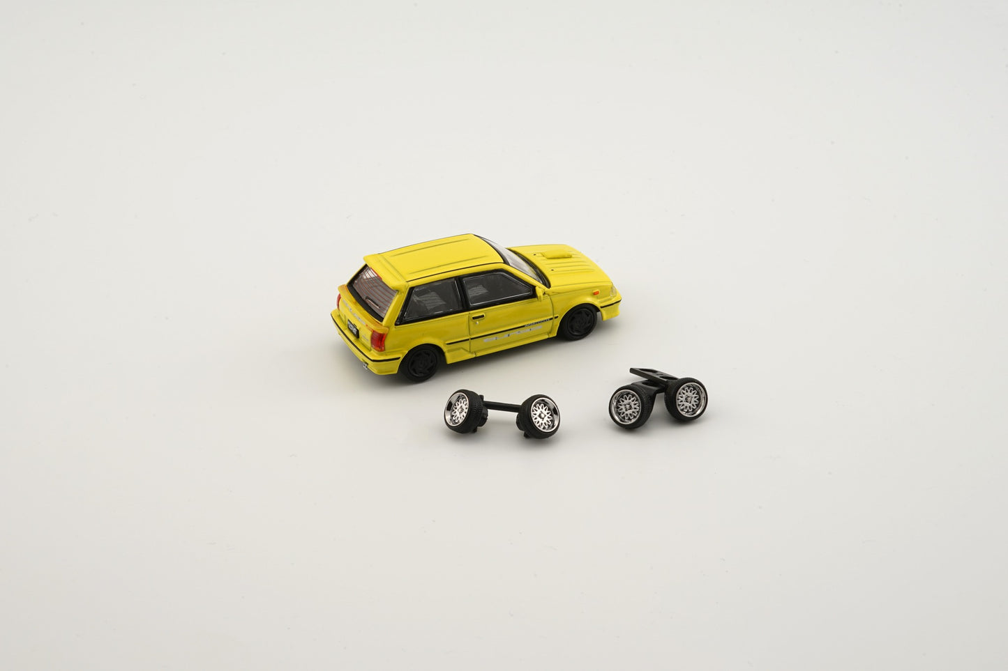 BM CREATIONS JUNIOR 1/64 Toyota Starlet Turbo S 1988 EP71 -Yellow RHD (Worldwide Limited Edition) 64B0258
