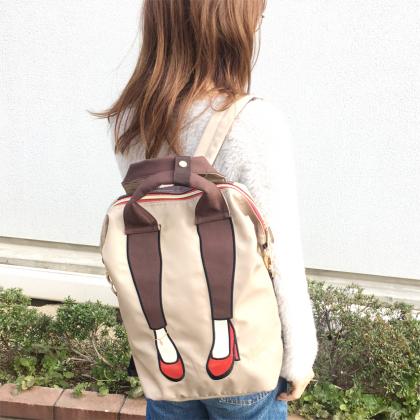 mis zapatos Anklet Nylon Backpack - Black