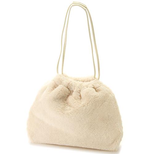 CONFITURE fur tote bag - Off white