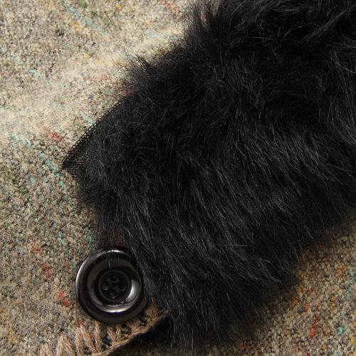 Poncho with fur - Grey