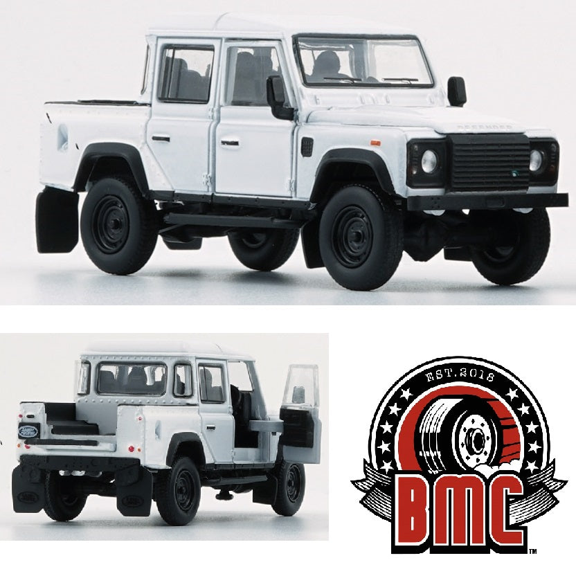 BM CREATIONS JUNIOR 1/64 Land Rover 2016 Defender 110 Pick Up White (LHD) 64B0199
