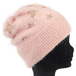 Vincent Pradier Star Pattern Knit Cap - Pink 