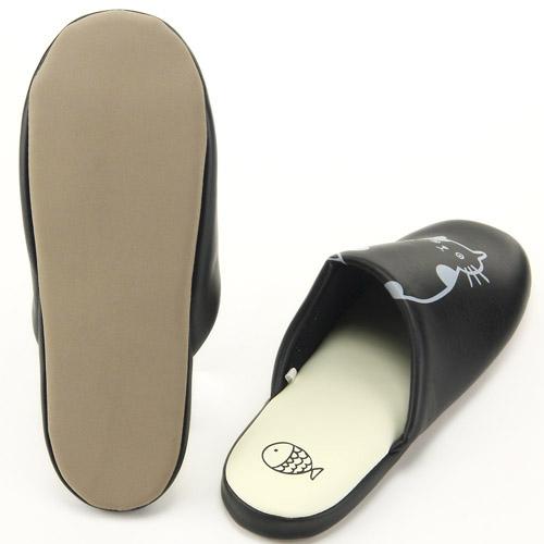 Slippers Cat - Black