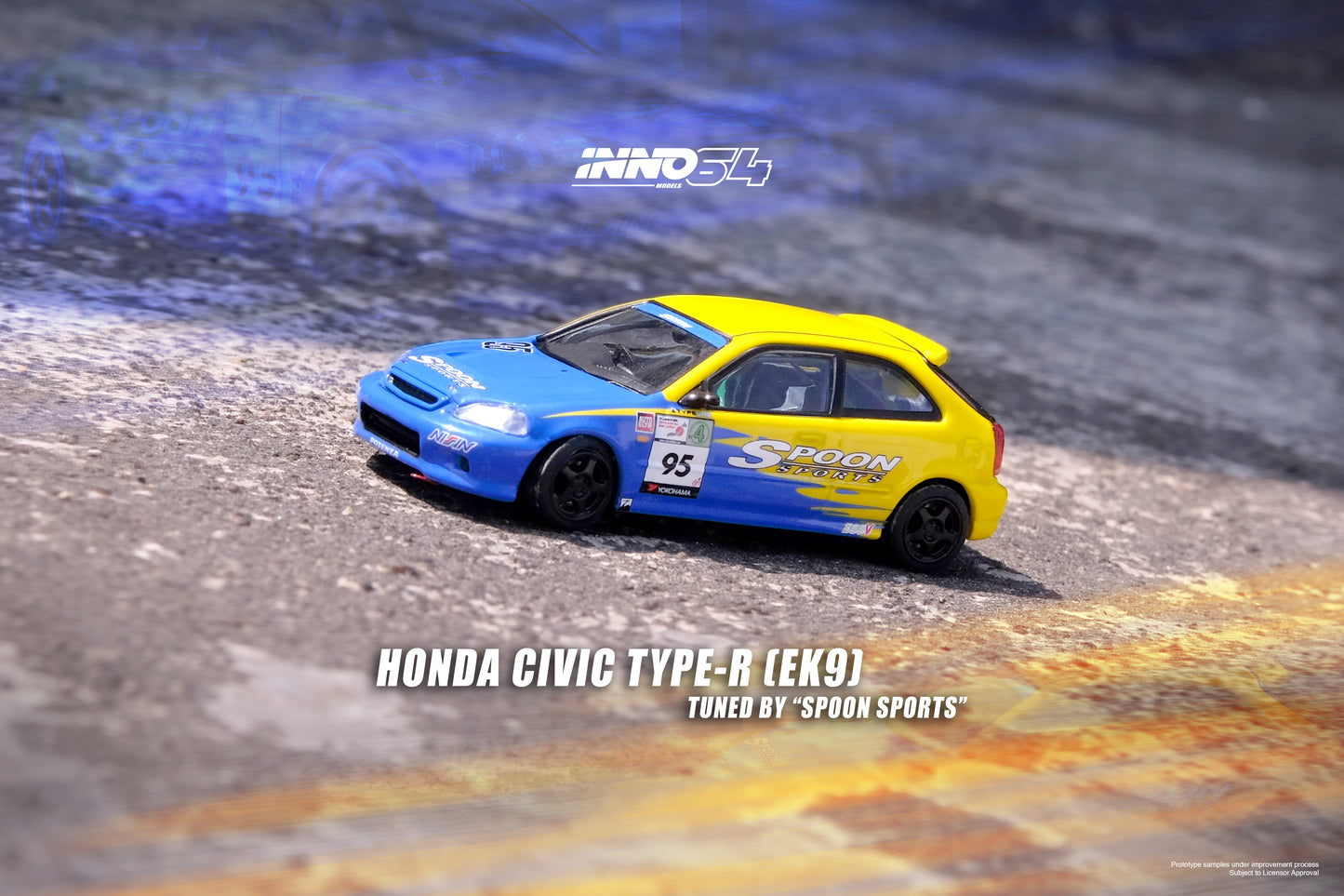 INNO64 1/64 HONDA CIVIC TYPE-R )EK9) Tuned by "SPOON SPORTS" IN64-EK9-SP