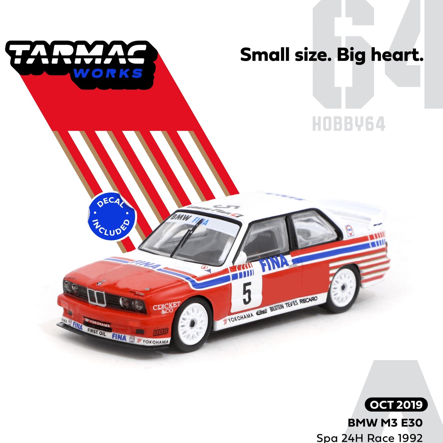 Preorder Tarmac BMW M3 E30 Spa 24hours Race 1992 Winner Soper / Martin / Danner (Decal included) T64-009-92SPA05