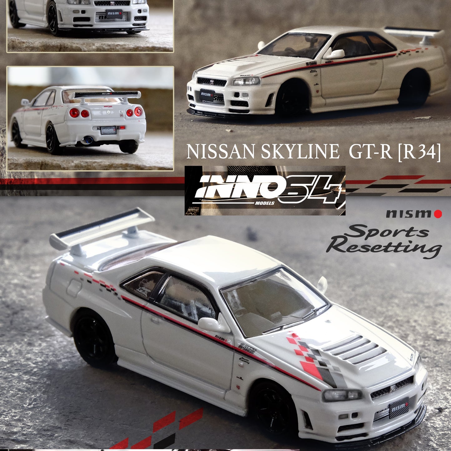 INNO64 1/64 NISSAN SKYLINE GT-R (R34) NISMO SPORTS RESETTING IN64-R34RT-NSR
