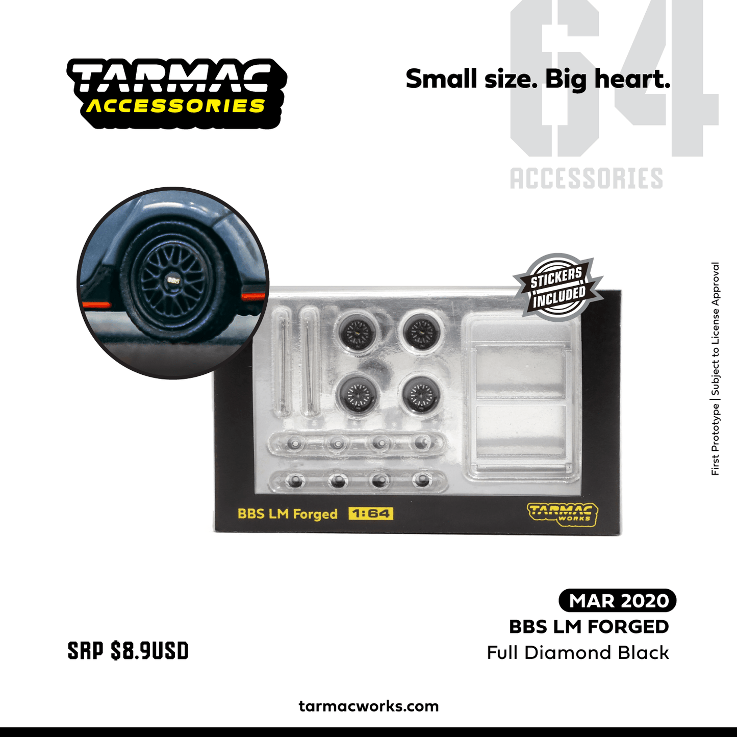 PREORDER Tarmac Works 1/64 Accessories BBS LM Forged Full Diamond Black T64W-001-DB (Release Date : Mar 2020)
