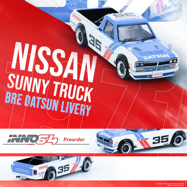 PREORDER INNO64 1/64 DATSUN SUNNY HAKOTORA #35 "BRE DATSUN" Concept Livery IN64-HKT-BRE35 (Approx. Release Date : Aug 2021 and subject to the manufacturer's final decision)