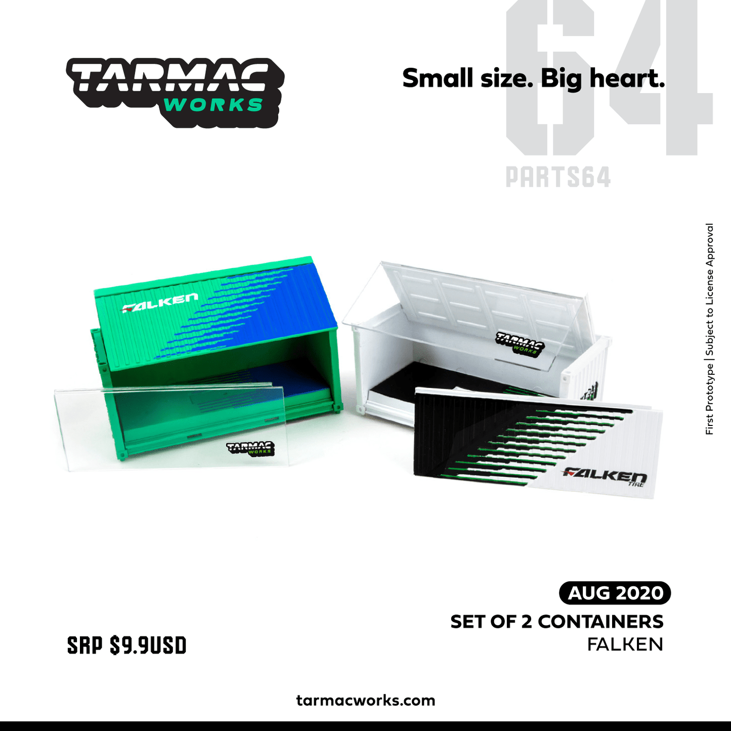 PREORDER Tarmac Works Accessories 1/64 Container Base Falken *** Two Containers with clear part included *** (Approx. Release Date : Aug 2020 subject to manufacturer's final decision)