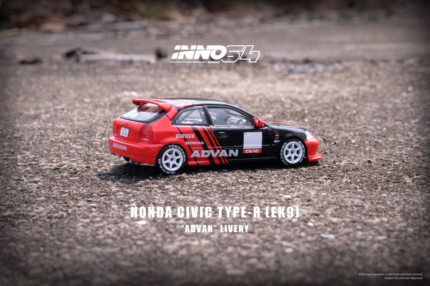 INNO64 1/64 HONDA CIVIC TYPE-R (EK9) "ADVAN" Livery IN64-EK9-AD