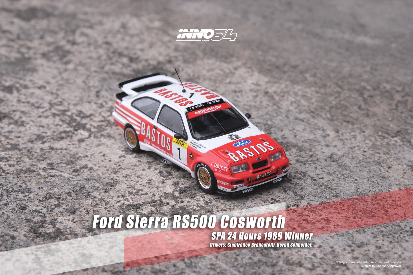 INNO64 1/64 FORD SIERRA RS500 COSWORTH #1 "BASTOS" SPA 24 HOURS 1989 Winner IN64-RS500-BASTOS