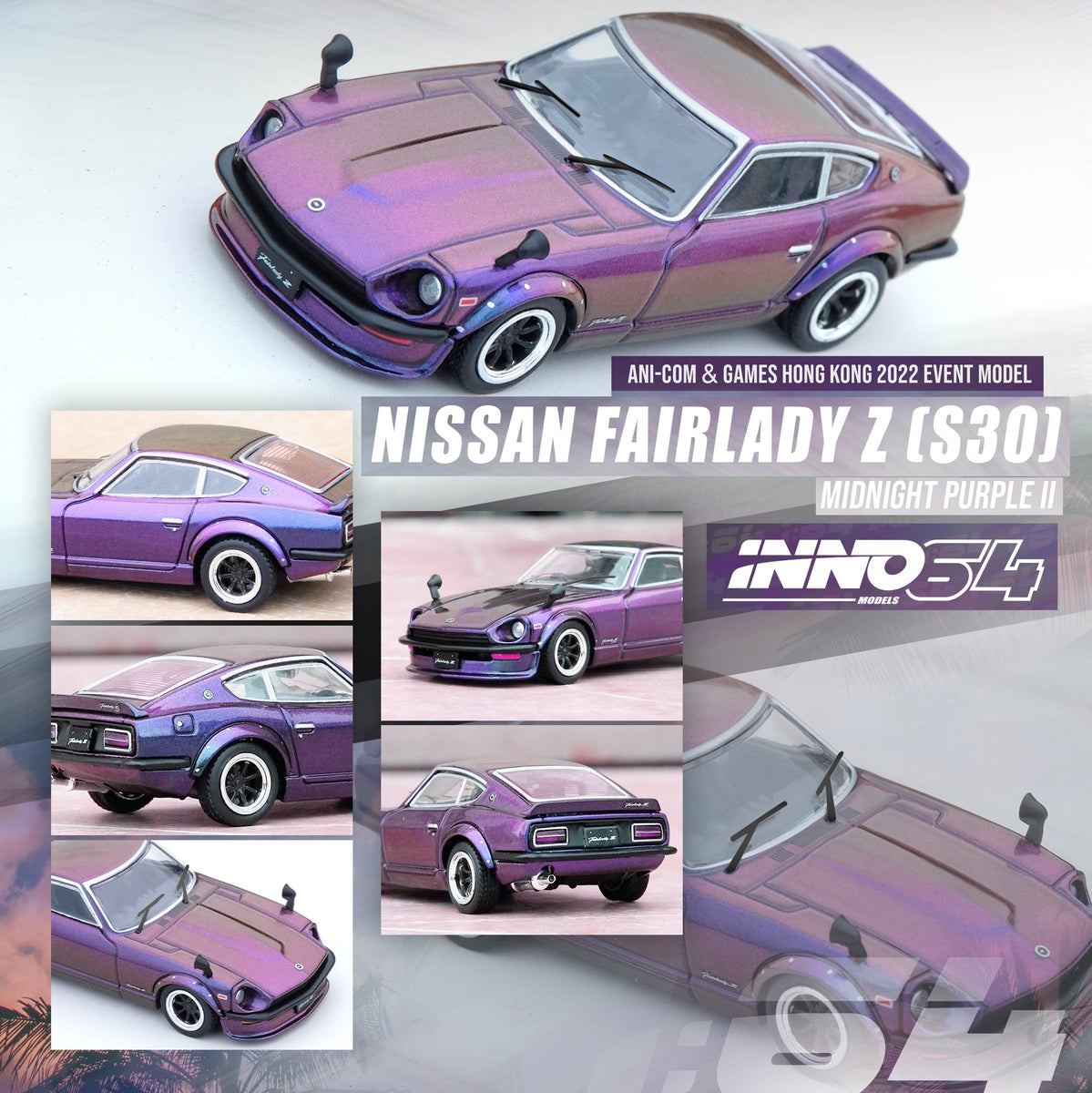 INNO64 1/64 NISSAN FAIRLADY Z (S30) Midnight Purple II (Hong Kong Ani-Com &  Games 2022 Event Edtion) IN64-240Z-MPII