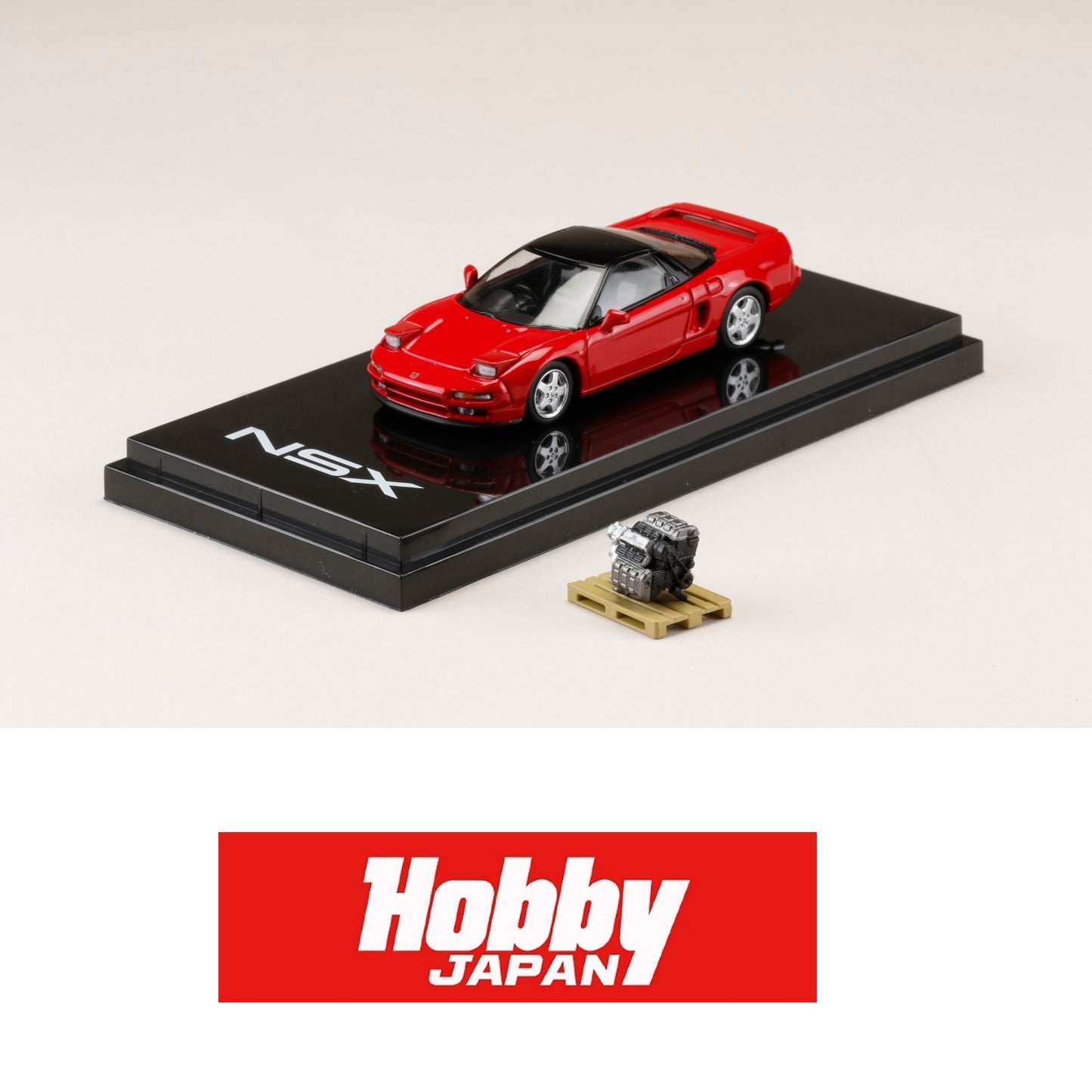 HOBBY JAPAN 1/64 Honda NSX (NA1) 1990 With Engine Display Model Red HJ642006R